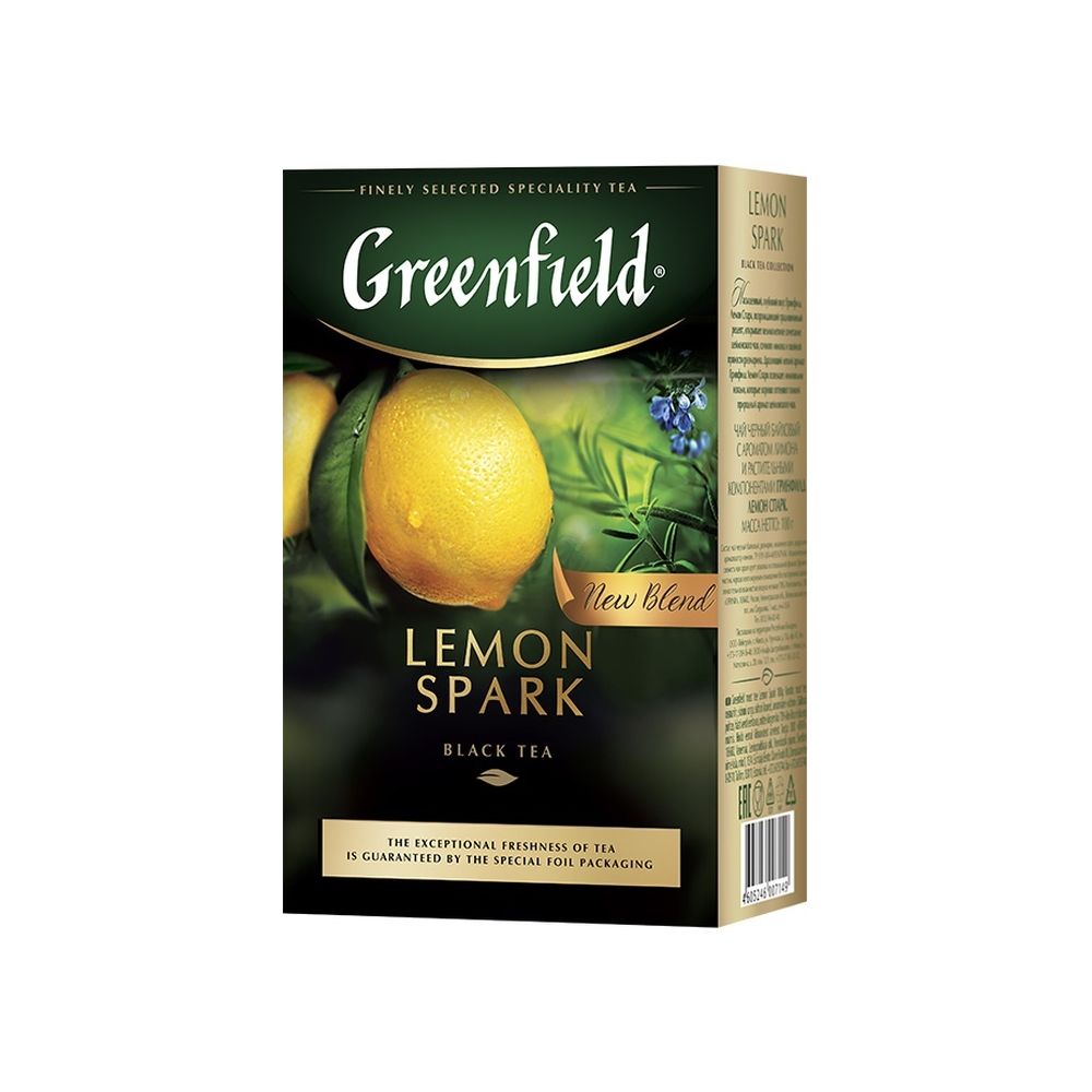 картинка Чай Greenfield Lemon Spark/ Гринфилд черный листовой с лимоном 100 г от магазина Roscafe