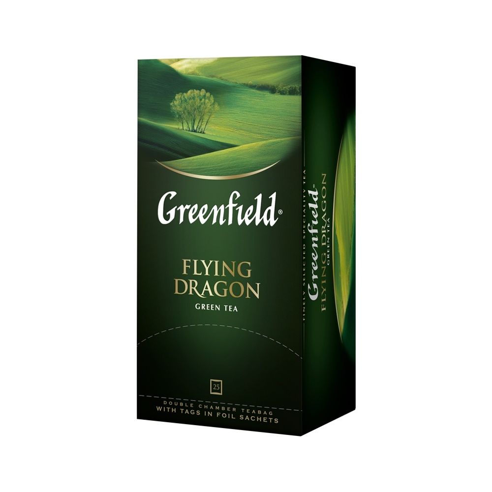 картинка Чай Greenfield Flying Dragon / Гринфилд Зеленый, 25 пакетиков от магазина Roscafe