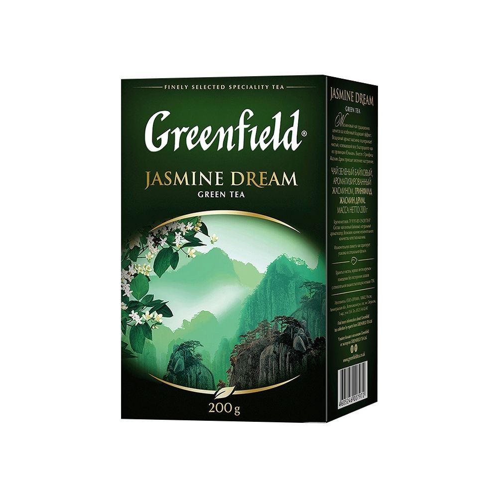 картинка Чай Greenfield Jasmine Dream / Гринфилд зеленый с жасмином листовой,  200 г от магазина Roscafe