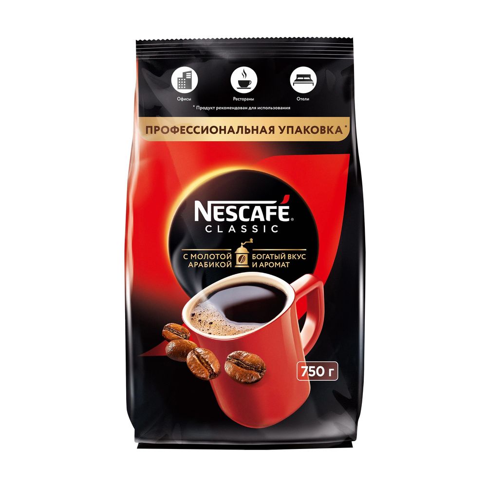 картинка Кофе Nescafe Classic / Нескафе Классик 750 г (с молотым) от магазина Roscafe