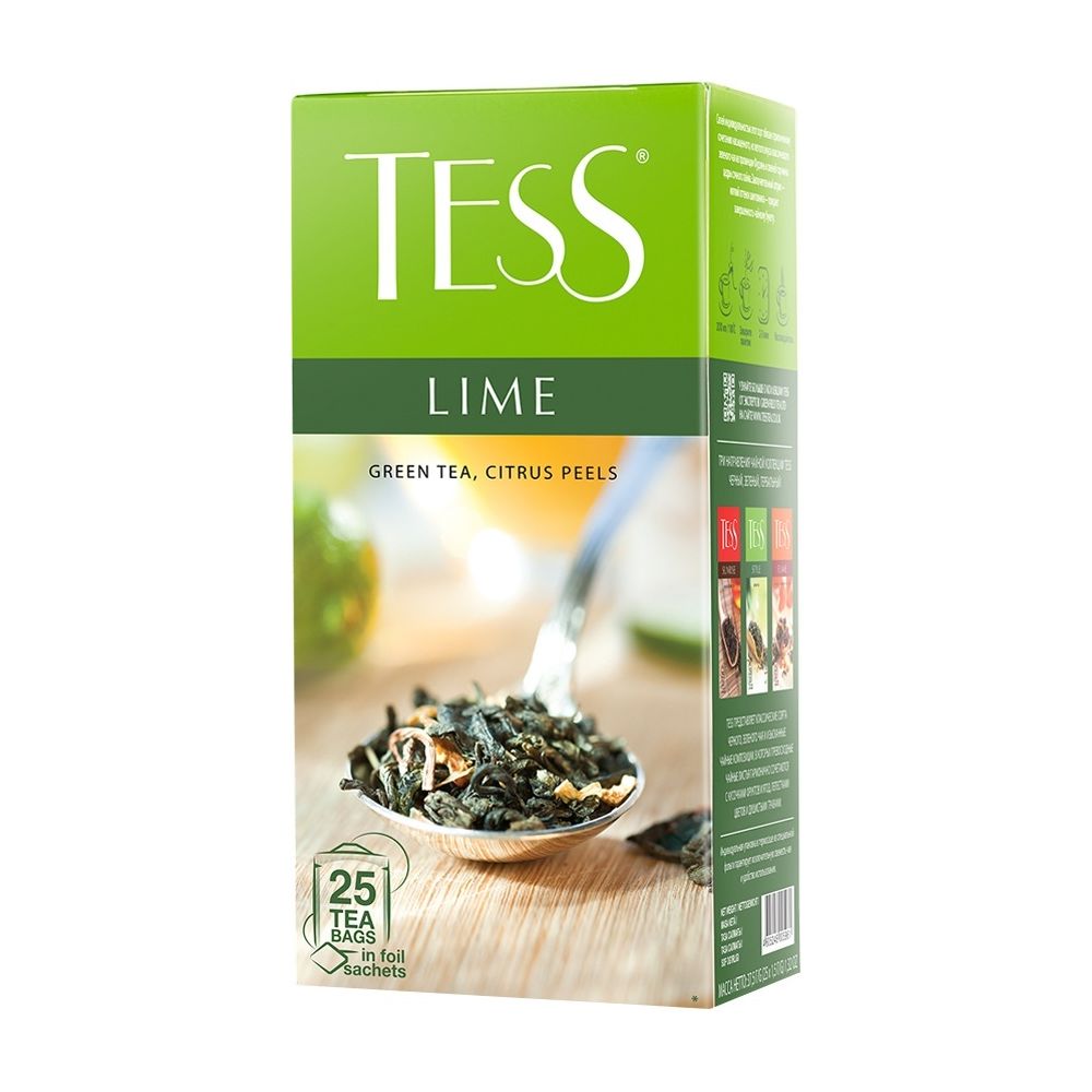 картинка Чай Tess Lime green / зеленый чай с цедрой цитрусовых 25 пакетиков от магазина Roscafe