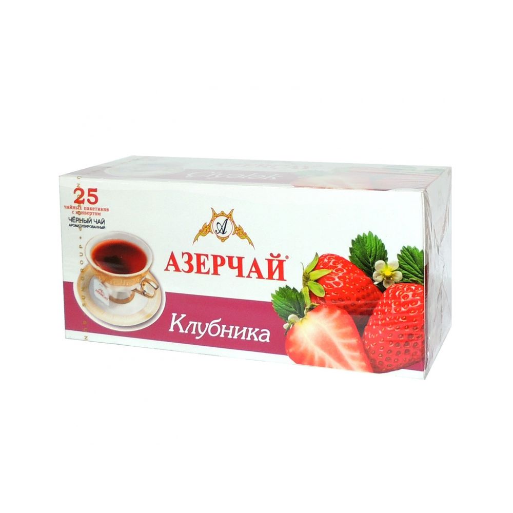 картинка Азерчай черный чай с клубникой от магазина Roscafe