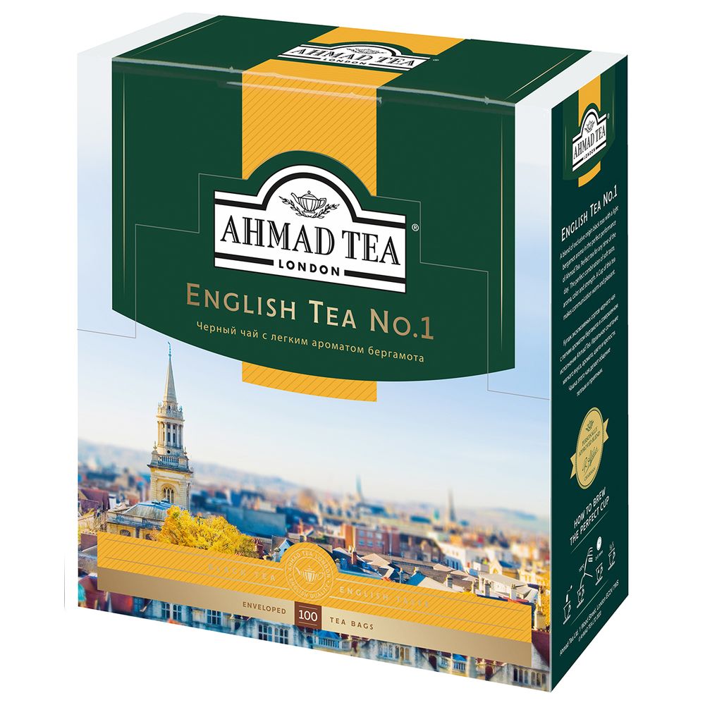 картинка Чай Ahmad English Tea №1 / Черный чай Ахмад Английский №1, 100 пакетиков от магазина Roscafe