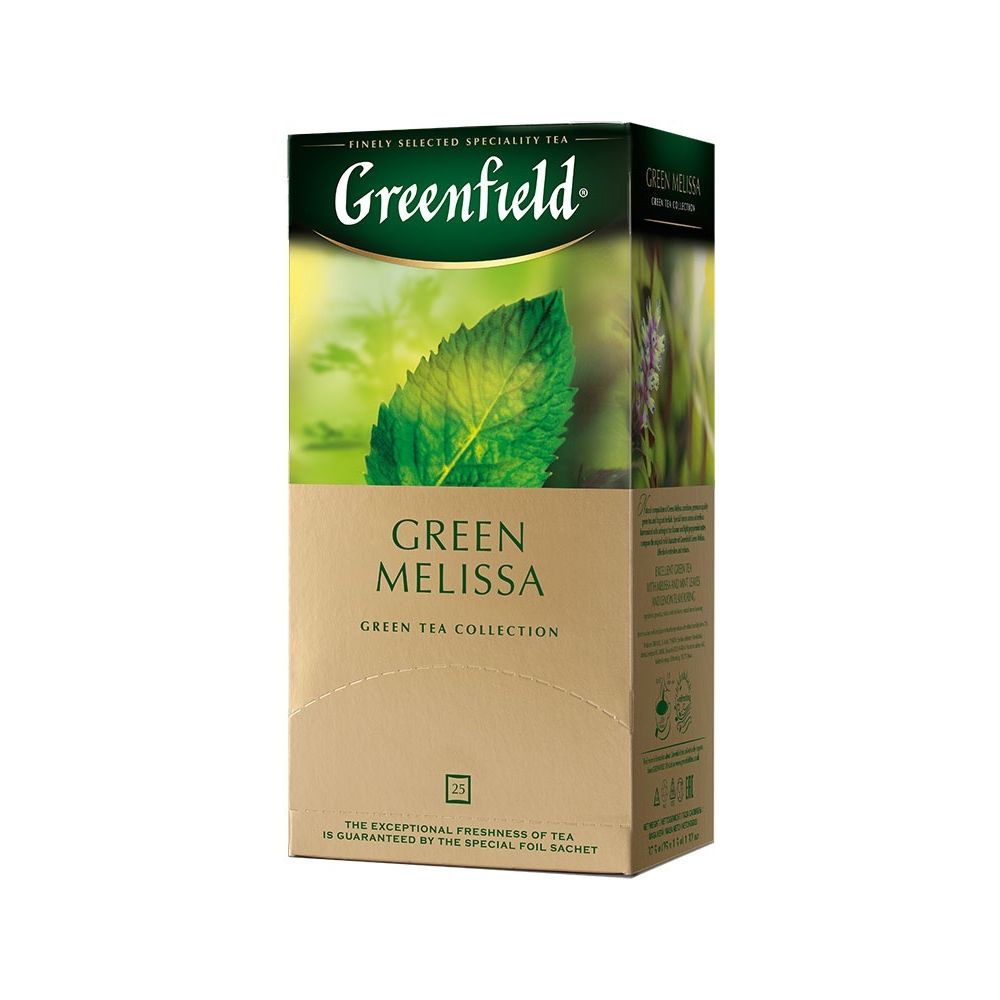 картинка Чай Greenfield Green Melissa,  100 пакетиков от магазина Roscafe