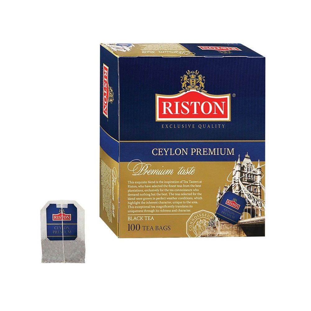 картинка Чай Ристон Цейлонский Премиальный 100 пакетиков от магазина Roscafe