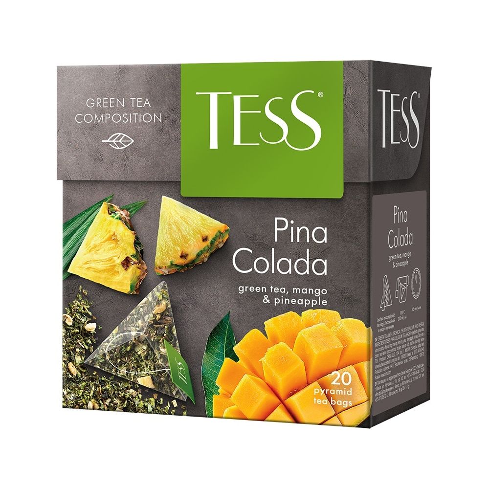 картинка Чай Tess  Pina Colada green / зеленый чай, мангои ананас 20 пирамидок от магазина Roscafe