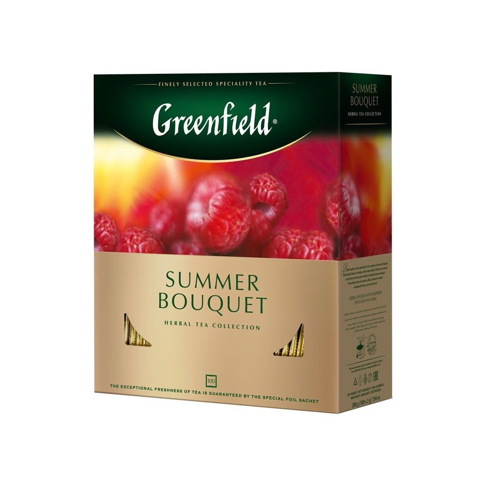 картинка Чай Greenfield Summer Bouquet  (малина) 100 пакетиков от магазина Roscafe